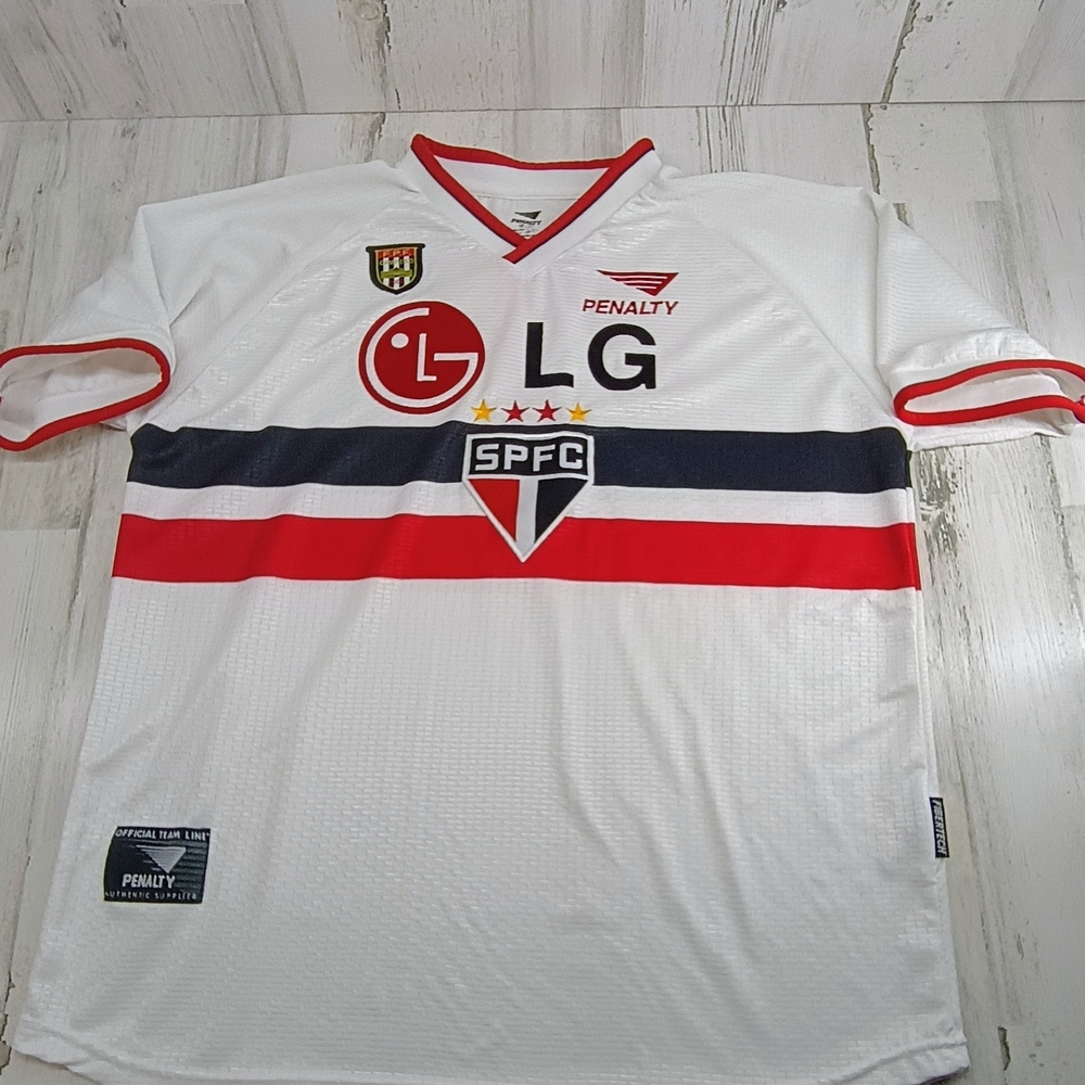 Vintage Penalty Sao Paulo SPFC Brazil Football Soccer Jersey Men Size Large